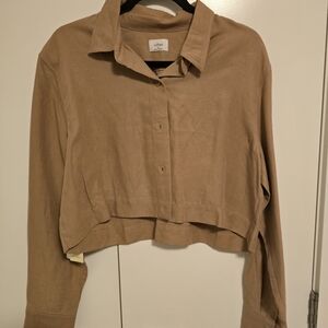 Wilfred Rose/Tan Cropped Button-Up Shirt